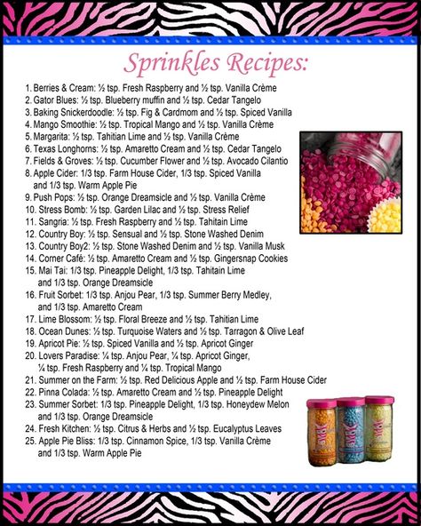 pink zebra sprinkles recipes 1 - 25 | Pink Zebra  Ordering is very easy.  Please visit my website www.pinkzebrahome.com/melanielarrison You can order online and the product ships directly to you.   Thank you. Pink Zebra Sprinkles Recipes, Pink Zebra Display, Pink Zebra Candles, Pink Zebra Sprinkles Business, Sprinkle Recipes, Pink Zebra Consultant, Pink Zebra Recipes, Sprinkles Recipe, Pink Zebra Home