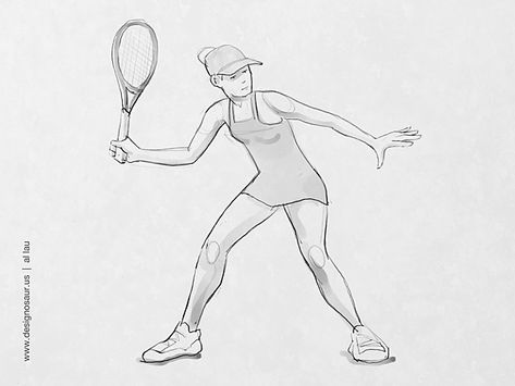 sketch: tennis forehand return Tennis Sketch Drawings, Tennis Sketch, Tennis Drawing, Tennis Forehand, Tennis Art, Person Drawing, Anime Jewelry, Figure Sketching, Girly Art Illustrations