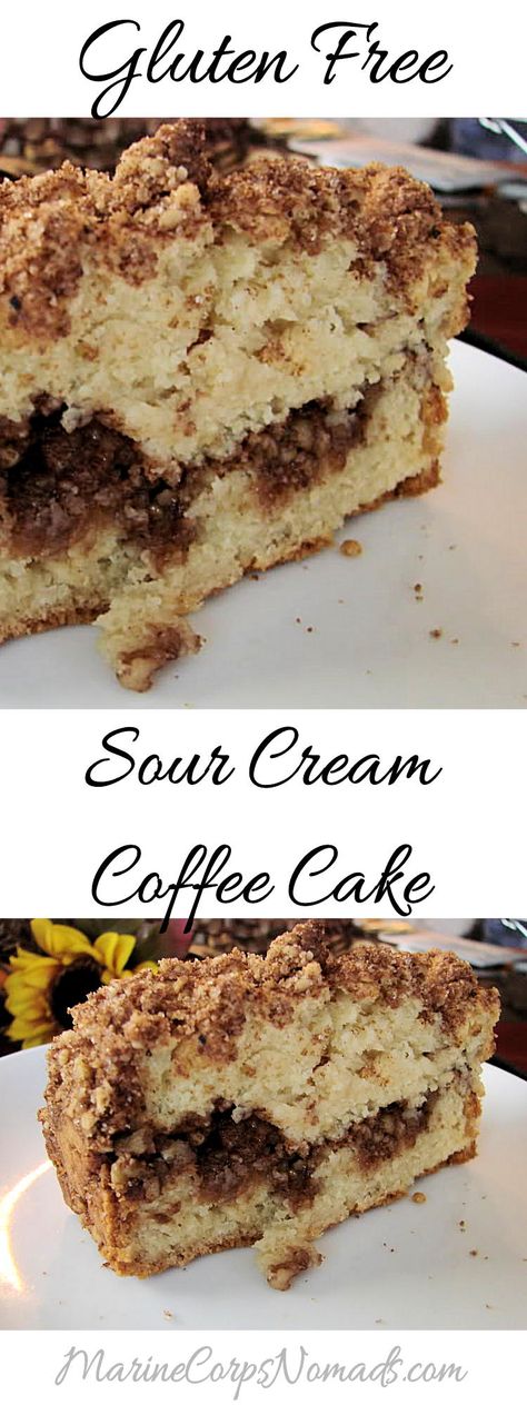 Gluten Free Coffee Cake, Breakfast Coffee Cake, Gluten Free Coffee, Cake Breakfast, Dairy Recipes, Sour Cream Coffee Cake, Dairy Desserts, Dairy Free Breakfasts, Duncan Hines