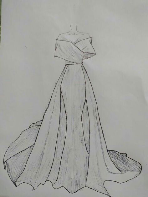 Elegant Dress Sketches Design, Dress Shapes Drawing, Architecture Drawing Easy Simple, Princess Dress Ideas Drawing, Fashion Designer Dress Drawing, Cute Dress Designs Drawings, Fashion Models Sketch, Fashion Outfits Sketches Pencil, Dresses Pencil Sketch