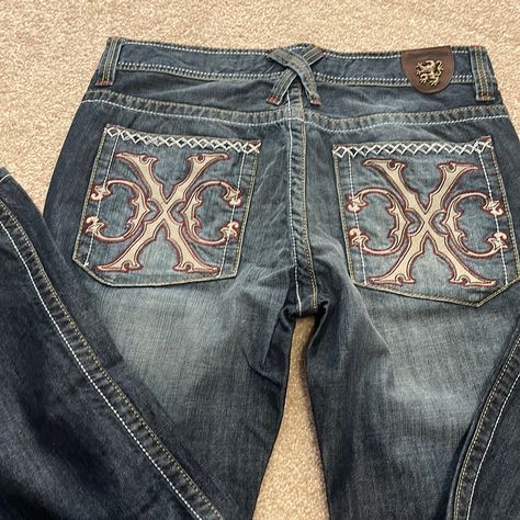 2000s Pants, Early 2000s Outfits, Fame Clothes, 2000s Jeans, Affliction Jeans, Xtreme Couture, Vintage Jeans Mens, Affliction Clothing, 90’s Outfits