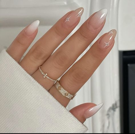 Nails Inspo Fall, Ombre Nail Ideas, Pink And White Ombre, Nails Star, Star Nail, Formal Nails, Ombre Nail, Nails Cute, Simple Gel Nails