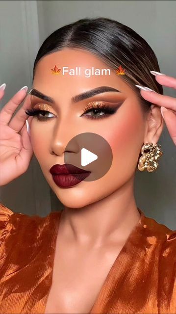 ALINA on Instagram: "Fall makeup > Summer makeup 🍁 @NovaBeauty 

Throwing shade eyeshadow palette in bronze
Nova lashes in 80
Gel-ous eyeliner pencil in OMW
Maven blush in Crave

#NovaBeauty #makeuptutorial" Makeup Ideas For Thanksgiving, Fall Eyeshadow Looks For Brown Eyes, Fall Eyeshadow Looks Step By Step, Autumn Eyeshadow Looks, Holiday Eyeshadow Looks, Thanksgiving Makeup Ideas, November Makeup, Thanksgiving Makeup Look, Eyeshadow Hacks