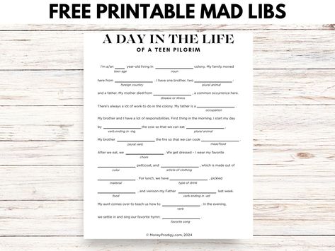 Hilarious Thanksgiving Mad Libs for High School (Free Printable) Mad Libs For Teens, Thanksgiving Mad Libs, Free Printable Mad Libs, Money Games For Kids, Thanksgiving Mad Lib, Allowance For Kids, Entrepreneur Kids, Money Activities, High School Activities