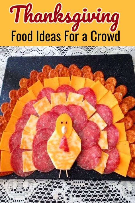 Thanksgiving food ideas for a crowd - fun and easy Thanksgiving snacks and side dishes for your Holiday party or family dinner Turkey Cheese Tray, Easy Thanksgiving Snacks, Food Ideas For A Crowd, Holiday Dinner Sides, Thanksgiving Food Ideas, Easy Thanksgiving Sides, Thanksgiving Side Dishes Easy, Thanksgiving Snacks, Appetizers For Kids