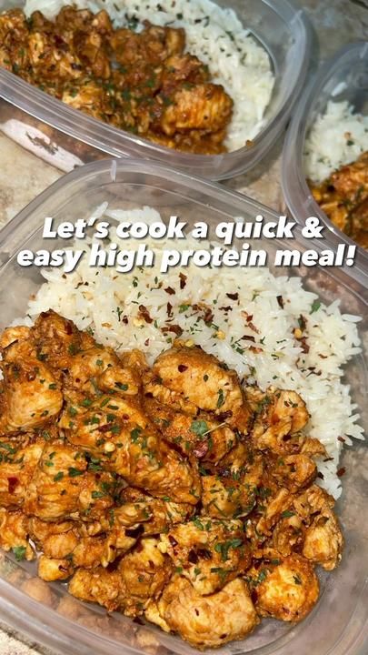 Garlic Butter Chicken And Rice, Butter Chicken And Rice, Easy High Protein Meal Prep, Protein Meal Prep, Easy High Protein Meals, High Protein Meal, Freezable Meals, Healthy Dinner Ideas, Raw Chicken Breast