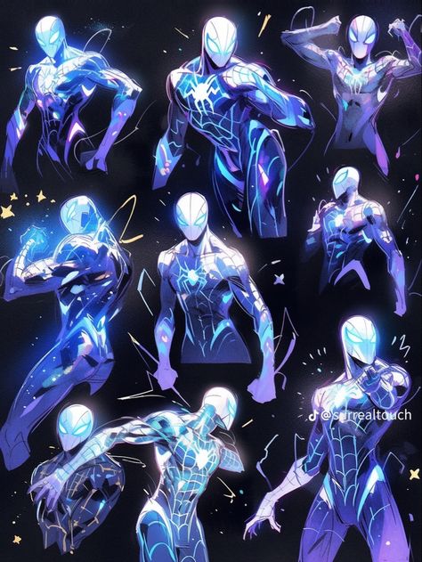 Oc Superhero Outfit, Spider Suit Design Male, Spidersona Blue, Spider Sonas Male, Spidersona Oc Male, Spider Man Suits Design, Female Spidersona Oc, Spider Man Oc Male, Spider Sonas