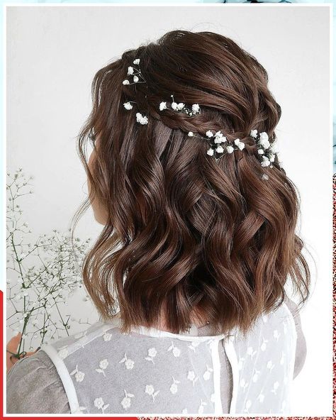 Short Bridal Hair, Hairstyles Homecoming, Prom Hairstyles For Short Hair, Hairdos For Short Hair, Christmas Hairstyles, Wedding Hair Down, Short Wedding Hair, Penteado Cabelo Curto, Christmas Hair