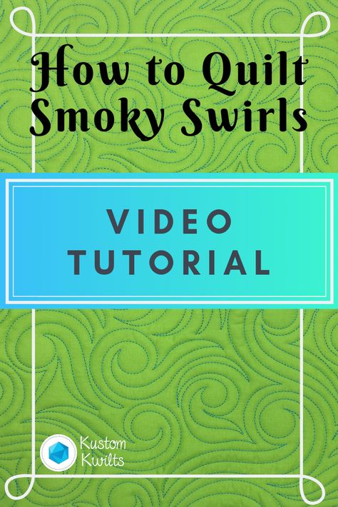 Learn how to quilt swirls - video tutorial - Kustom Kwilts Free Motion Quilt Tutorial, Quilting Stitch Patterns, How To Quilt, Free Motion Designs, Sewing Machine Quilting, Free Motion Quilting Patterns, Machine Quilting Patterns, Freemotion Quilting, Longarm Quilting Designs