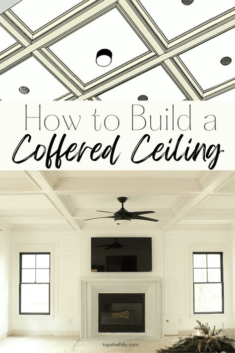 Coffered Ceiling Bedroom, Bedroom Ceiling Design Ideas, False Ceiling Designs For Bedroom, Coffered Ceiling Dining Room, False Ceiling Light, Wood Coffered Ceiling, Diy Coffered Ceiling, Waffle Ceiling, Coffer Ceiling