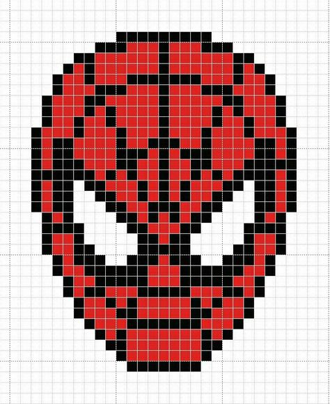 Spiderman Knitting Pattern, Spider Man Quilt Pattern, Spiderman Graph Paper, Spiderman Quilt Pattern, Spiderman Crochet Tapestry, Spider Man Pixel Art Grid, Marvel Crochet Blanket, Spiderman Beanie Crochet Pattern Grid, Pixel Art Pattern Spiderman