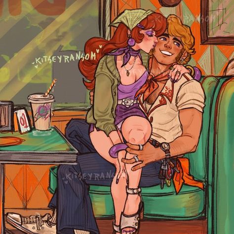 Scooby Doo Daphne Fanart, Daphne Fanart Scooby Doo, Scooby Gang Fan Art, Fred Scooby Doo Fanart, Mystery Incorporated Fanart, Scooby Doo Poly, Scooby Doo Polycule, Daphne Scooby Doo Fanart, Shaggy Rogers Fanart