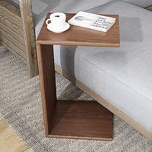 End Tables Side Table for Couch Sofa Bed, Small Wood Coffee Table, TV Tray for Eating, Modern C Shaped Side Table for Small Space (Color : Black) Side Tables For Sofa, Side Table For Couch, Small Wood Coffee Table, Side Table Couch, Sofa Bed Small, C Shaped Side Table, Table For Couch, Couch Side Table, Bed Small