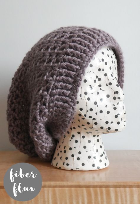 Estelle Crochet Slouch Hat, Free Pattern + Video Tutorial - fiberfluxblog.com Slouch Hat Pattern Free, Crochet Slouch Beanie, Slouch Hat Pattern, Beanie Pattern Free, Crochet Beanie Pattern Free, Crochet Slouch Hat, Crochet 101, Elegant Crochet, Hat Patterns Free