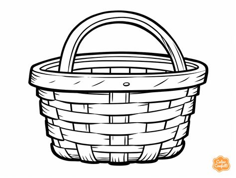 illustration of Perfect basket picture to color How To Draw A Picnic Basket, Vegetable Basket Drawing Easy, Wicker Basket Drawing, Picnic Basket Sketch, Basket Coloring Page, Picture To Color, Picnic Vibes, Basket Drawing, Mission Trip