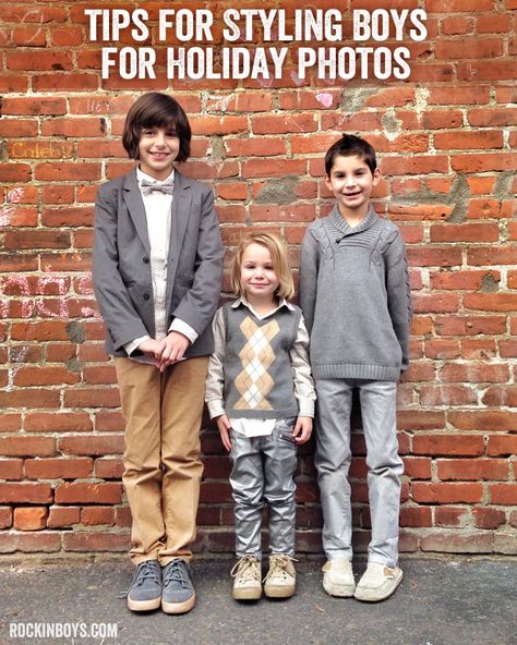 Tips for Styling boys for the Holidays Holiday Card Outfits, Christmas Card Outfits, Kids Formal Wear, Toddler Christmas Outfit, Kids Formal, Boys Christmas Outfits, Holiday Clothes, Three Boys, Holiday Pictures