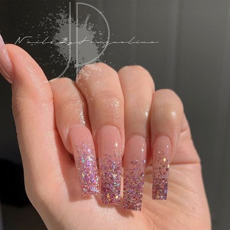 Ombre Nails Glitter, Drip Nails, Long Acrylic Nails Coffin, Long Square Acrylic Nails, Bling Acrylic Nails, Acrylic Nails Coffin Short, Pink Acrylic Nails, Square Acrylic Nails, Coffin Nails Designs