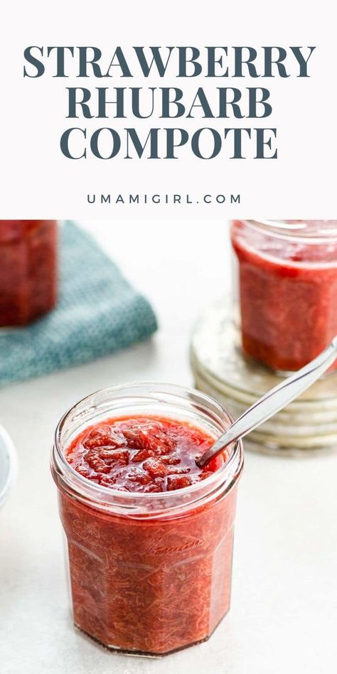 Strawberry Rhubarb Sauce, Strawberry Rhubarb Recipes, Strawberry Rhubarb Compote, Freeze Rhubarb, Rhubarb Sauce, Rhubarb Compote, Fruit Spread, Compote Recipe, Healty Dinner