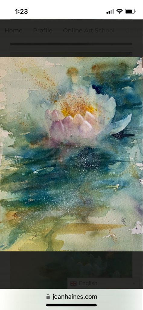 Contemporary Watercolor Art, Jean Haines, Loose Watercolor Paintings, Water Lilies Painting, Watercolor Flowers Tutorial, Lily Painting, My Idol, Contemporary Watercolor, Watercolor Pictures