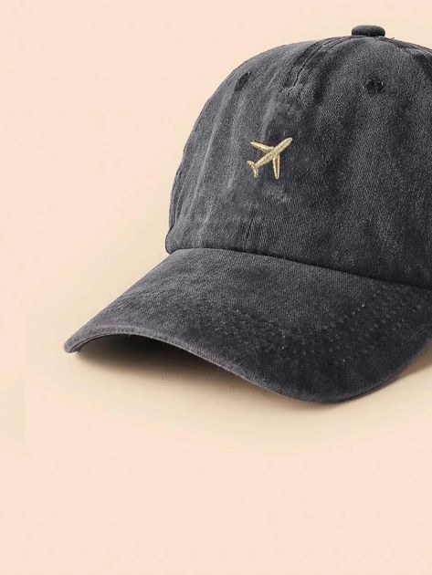 Airplane Embroidery Baseball Cap | SHEIN USA Airplane Embroidery, Swag Hats, Trendy Caps, Dope Hats, Blue Cookies, Embroidery Caps, Embroidery Baseball, Stylish Caps, Custom Jeans