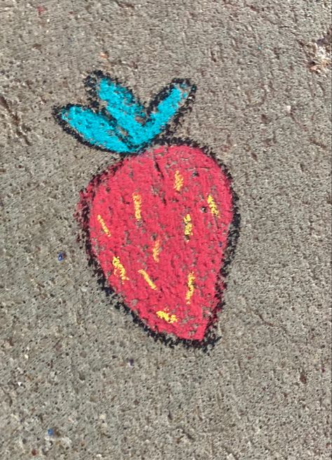 Strawberry chalk art ✨ Chalk Designs, Fun Chalk Art, Chalk Ideas, Side Walk, Chalk Design, Sidewalk Chalk Art, Sidewalk Art, Chalk Drawings, Sidewalk Chalk