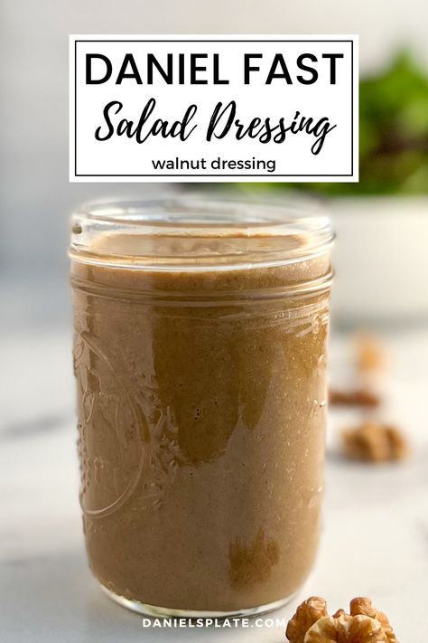 Walnut Dressing Recipes, Daniel Fast Dressing Recipes, Daniel Fast Salad Dressing Recipes, Daniel Fast Sauces, Daniel Fast Dressing, Daniel Fast Recipes Lunch, Daniel Fast Salad Dressing, Walnut Salad Dressing, Nutritional Yeast Dressing