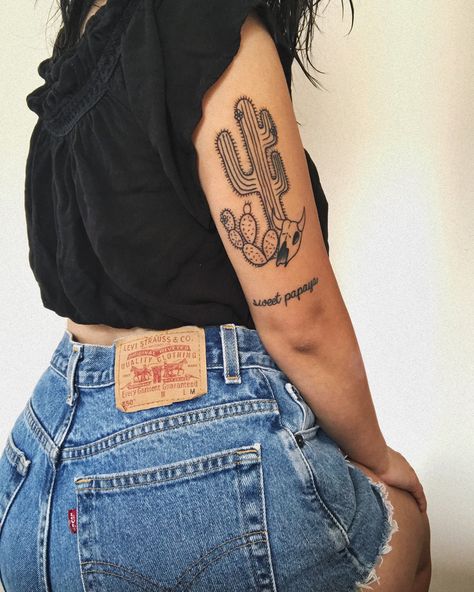 Western Arm Tattoos, Tattoo Arm Sleeve Women, Tattoo Ideas Back Of Arm, Western Sleeve Tattoos For Women, Western Tattoos For Women, Arm Sleeve Women, Western Tats, Back Of Forearm Tattoo, Tattoo Arm Sleeve