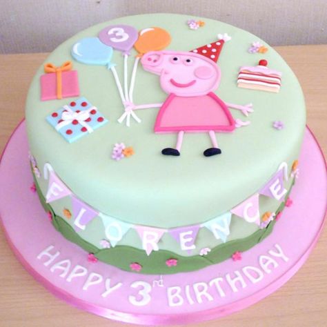 Peppa Pig Fondant cake For Your Little Princess-GAL21-96124 | Giftalove Peppa Pig Fondant, 1st Anniversary Cake, Peppa Pig Birthday Cake, Charlotte Cake, City Cake, Pig Birthday Cakes, Peppa Pig Cake, Cake Models, Basic Cake