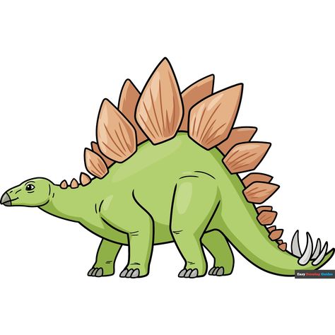 How to Draw a Stegosaurus Drawing Dinosaurs Easy Cute, Dinosaur Sketch Realistic, How To Draw Dinosaur, Stegasorus Dinosaur, Drawing Of Dinosaur, Stegosaurus Illustration, Stegosaurus Drawing, Stegosaurus Art, Dinosaurs Drawing