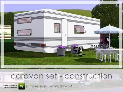 madaya74's Caravan Set - Construction Magic Cottage, Camper Windows, Victorian Windows, Set Construction, Caravan Home, Los Sims, Camper Decor, Portable Toilet, Modern Windows