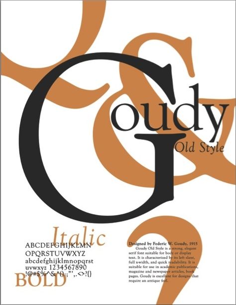 Goudy Old Style Font Family Poster-- I love typography, and designing Font Family posters is one of my favorite exercises. Goudy Old Style, Old Style Font, Old Fashioned Fonts, Typeface Poster, Love Typography, Poster Fonts, Typography Layout, Family Poster, Typographic Poster