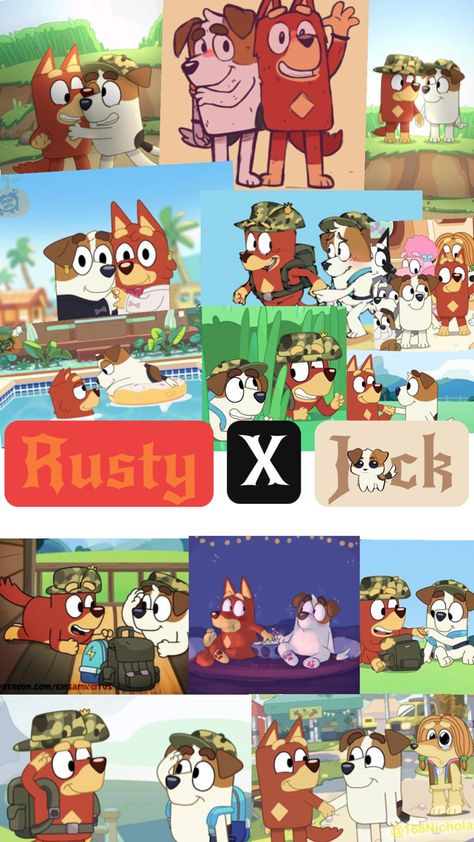 Bluey Rusty X Jack, Rusty X Jack, Rusty Bluey, Bluey Wallpapers, Bluey Art, Bluey Stuff, Best Ship, Best Cartoons Ever, Kids Shows