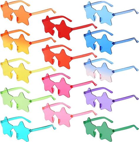 Amazon.com: Matcheck 14 Pack Star Shaped Rimless Sunglasses Transparent Candy Color Star Glasses Irregular One Piece Fun Party Eyewears for Teen Adult : Clothing, Shoes & Jewelry Star Glasses, Frameless Glasses, Sunglasses Transparent, Rimless Sunglasses, Event Party, Candy, Pool, Sunglasses, Party Supplies