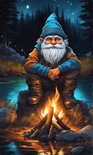 Gnome Artwork, Mystical Items, Gnome Wallpaper, Lake Landscaping, Fairy Art Dolls, Canvas Art Projects, Magic Realism, Imaginary Friend, Mythological Creatures