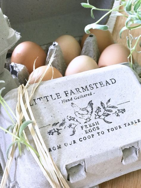 Farm Merch, Farmhouse Labels, Selling Eggs, Egg Stamp, Egg Packaging, Backyard Chicken Farming, Farm Business, Farm Store, Chicken Garden