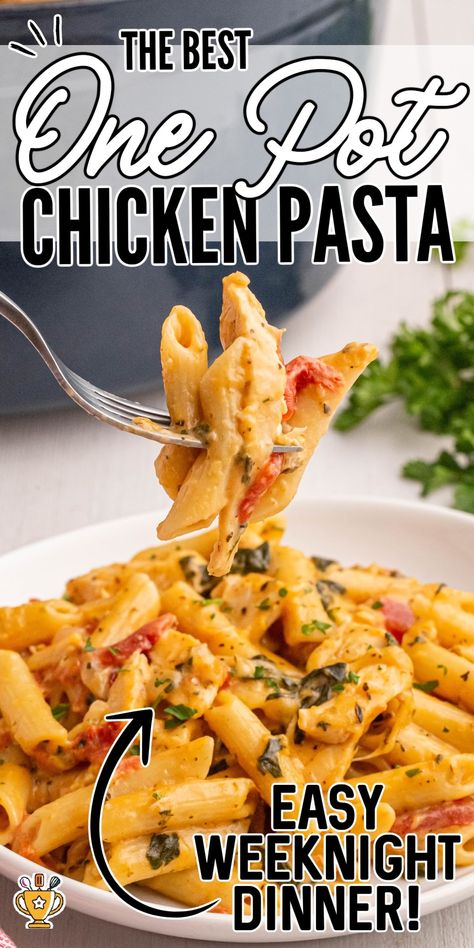 Chicken Breast Recipes With Pasta, One Pot Skillet Meals, Chicken Breast And Pasta Recipes, Simple One Pot Meals, Healthy Chicken Pasta Recipes, Simple Chicken Pasta Recipes, One Pot Chicken Meals, Chicken Breast Pasta Recipes, Easy Chicken Pasta Recipes