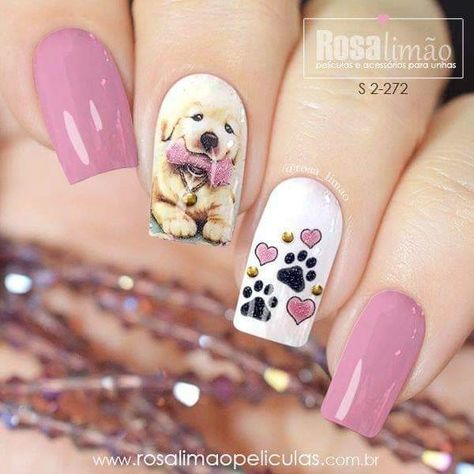 Dog Design Nail Art, Paw Print Nail Designs, Dog Nails Design, Lexi Nails, Paw Print Nails, Dog Nail Art, Feet Nail Design, Boho Nails, Animal Nail Art