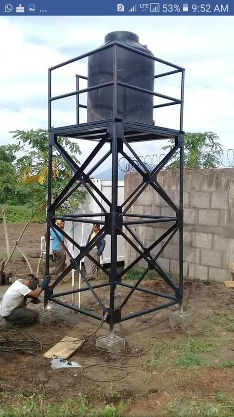 Water Tower Design, Water Tank Tower Design, Water Tank Stand Design, Modern Steel Gate Design, Sliding Window Design, Iron Furniture Design, Steel Furniture Design, Steel Water Tanks, Grill Gate Design