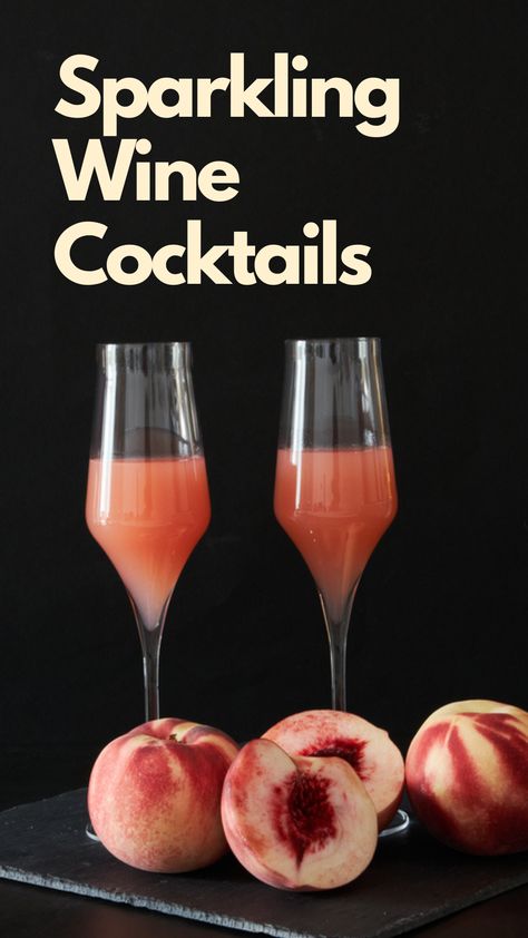 Sparkling Wine Cocktails Sparkling Cocktails, Best Sparkling Wine, Sparkling Wine Cocktails, Bellini Cocktail, Ginger Liqueur, Cocktails To Try, Popular Drinks, Fruity Drinks, Champagne Cocktail