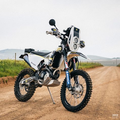 How to turn a Husqvarna FE 501 into a rally motorcycle | Bike EXIF Adventure Bike Motorcycles, Moto Enduro, Ktm Adventure, Dual Sport Motorcycle, Enduro Motorcycle, Bike Exif, Off Road Motorcycle, Sport Motorcycle, A Husky