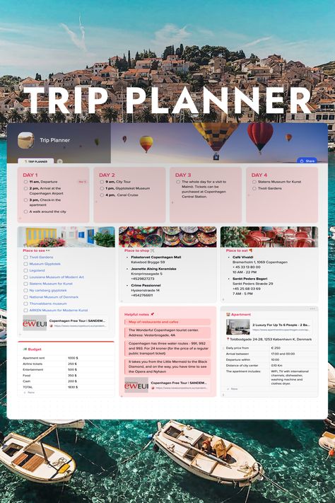 How To Plan A Travel Itinerary, Itinary Template, Group Travel Itinerary Template, Travel Planner Aesthetic, Digital Travel Planner Free, Group Trip Planning Template, Trip Planning Template Free, Trip Planning Aesthetic, Tour Itinerary Design