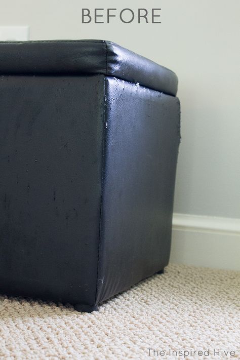 Diy Ottoman Storage, How To Build An Ottoman With Storage, How To Make A Storage Ottoman, Diy Storage Ottoman Easy, Diy Ottoman Cover, Large Leather Ottoman Storage, Cheap Ottomans, Diy Upholstered Storage Bench, Ottoman Storage Bench Leather