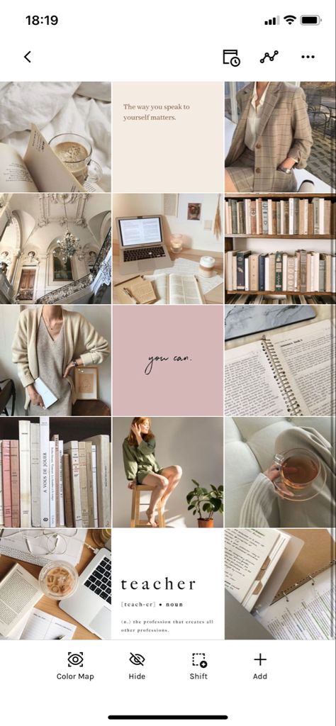 Instagram Feed For Writers, Light Academia Instagram Feed, Writer Instagram Feed, Light Academia Instagram, Ig Tips, Light Academia Aesthetic, Instagram Light, Color Palate, Academia Aesthetic