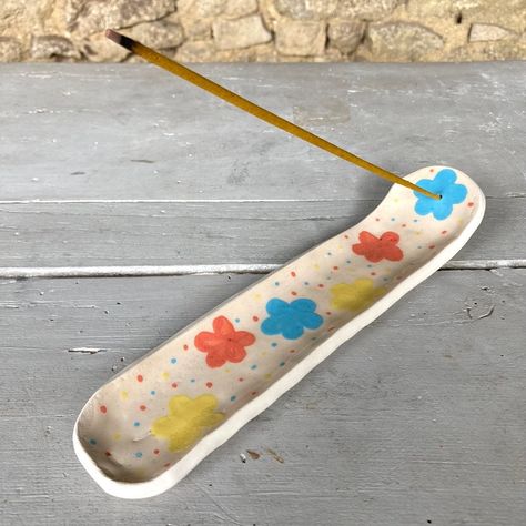 Clay Incense Holder, Clay Incense, Thrown Ceramics, Clay Making, Stick Incense, Hand Building, How To Make Clay, Glazed Pottery, Small Boutique