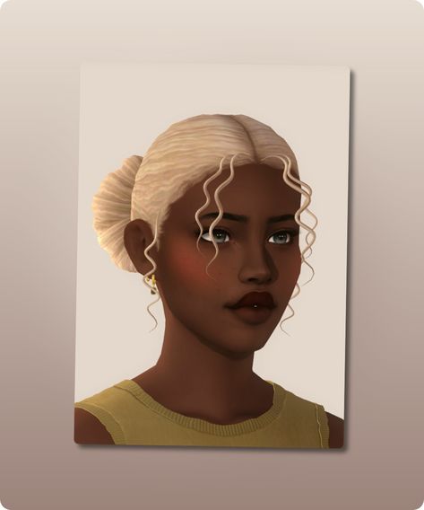 Sims 4 Hairstyle CC: Arianna  8217 s Lookbook Curly Buns, Sims 4 Curly Hair, 4 Hairstyles, Curly Hair Ponytail, Back Braid, Sims 4 Cc Download, Curly Bun, Wavy Ponytail, Paw Print Necklace