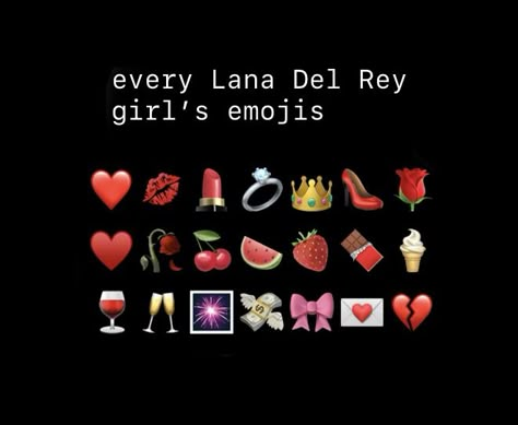 Lana Del Rey Emoji Combo, Lana Del Rey Instagram Bio, Lana Del Rey Bio Ideas Instagram, Lana Del Rey Bio Ideas, Lana Del Rey Bio, Lana Del Rey Captions, Bio Insta, Icon Coquette, Cute Emoji Combinations