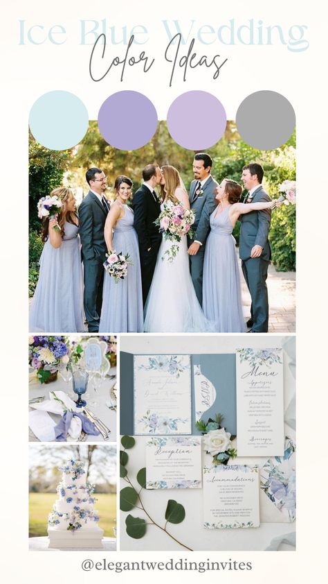 Lavender And Sky Blue Wedding, Lilac Dusty Blue Wedding, Pastel Purple And Blue Wedding, Dusty Blue And Lilac Wedding Theme, Light Purple And Blue Wedding Theme, Wedding Color Schemes Periwinkle, Lilac And Sky Blue Wedding, Periwinkle Wedding Theme Color Schemes, Dusty Blue And Lavender Wedding Theme