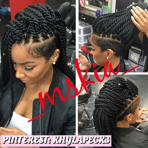 Cute...love  it.. i think this maybe my next hair do!😍😍😍😍😍😍😍😘🤗 Short Hairstyles Shaved Sides, Hairstyles Shaved Sides, Braids Short Hairstyles, Braids Short, Shaved Side, Braids With Shaved Sides, Shaved Side Hairstyles, Shaved Hair Designs, Twisted Hair