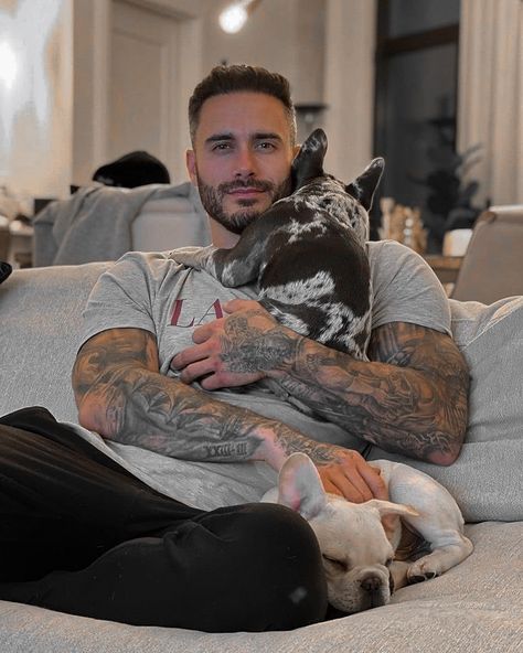 Mike Chabot, Beard Pictures, Instagram Movie, Dog Best Friend, Cora Reilly, Easily Offended, Inked Men, Man And Dog, Fitness Instructor