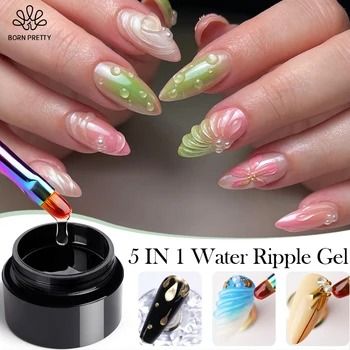 BORN PRETTY 5 IN 1 No-wipe Top Coat for DIY Water Wave Nails 5ml Reinforcement Gel Water Ripple Gel for Stick 3D Nail Decoration - AliExpress 66 Christmas Nails Minimalist, Simple New Years Nails, Cookie Nails, Subtle Christmas Nails, Nails Gingerbread, Elegant Nails French, December Nail Ideas, Classy Christmas Nails, Gingerbread Nails